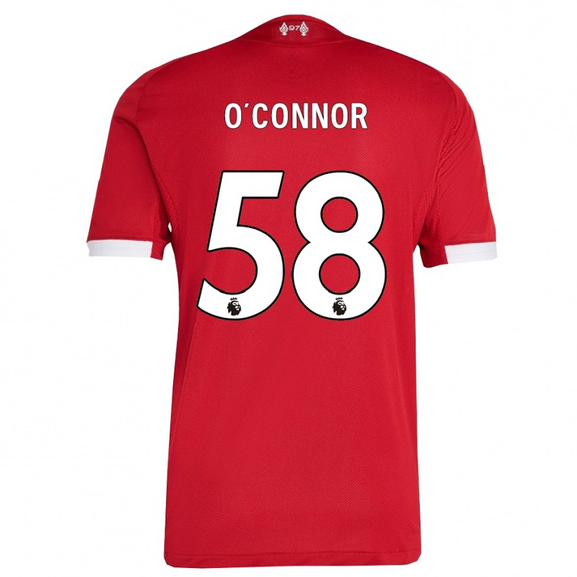 DanxenレディースOliver O'connor#58レッド ホワイトホームシャツ2025/26ジャージーユニフォーム