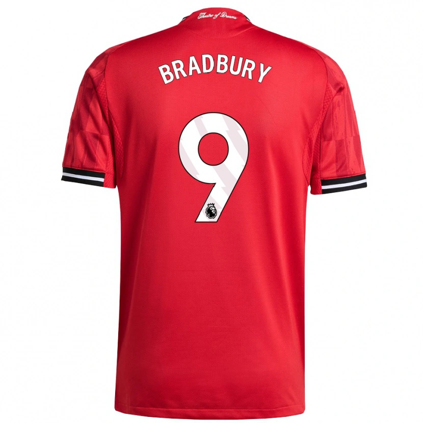 DanxenレディースLouie Bradbury#9レッド ブラック ホワイトホームシャツ2025/26ジャージーユニフォーム