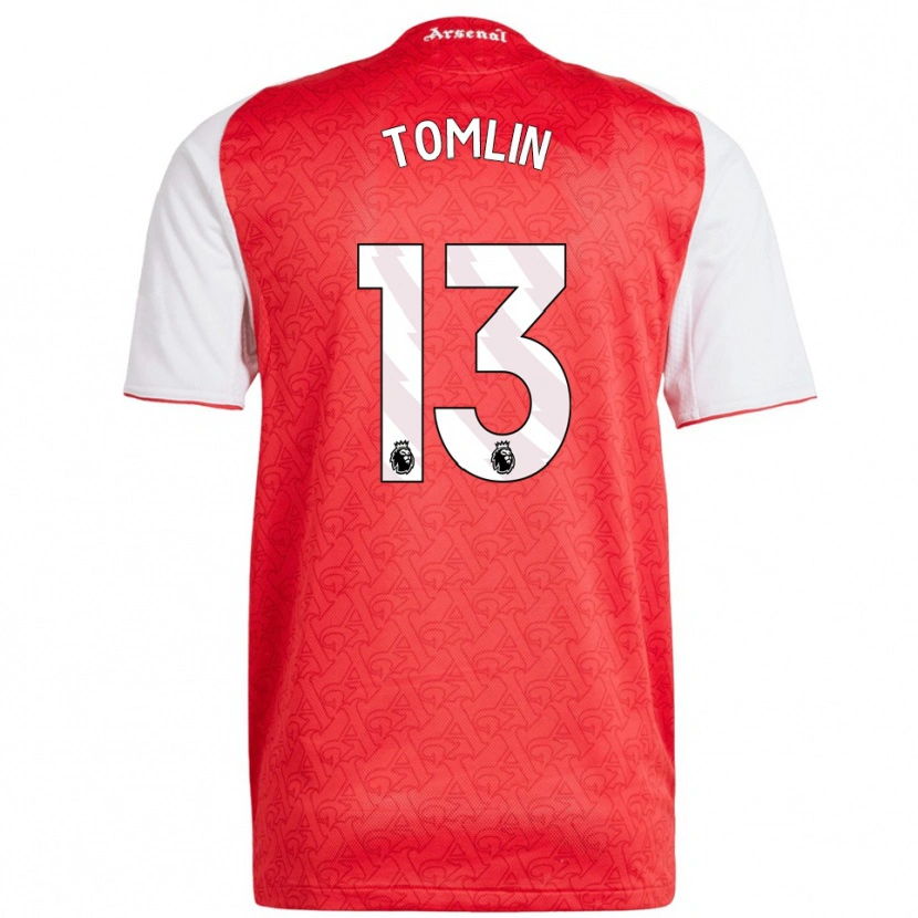 DanxenレディースJack Tomlin#13レッド ホワイトホームシャツ2025/26ジャージーユニフォーム