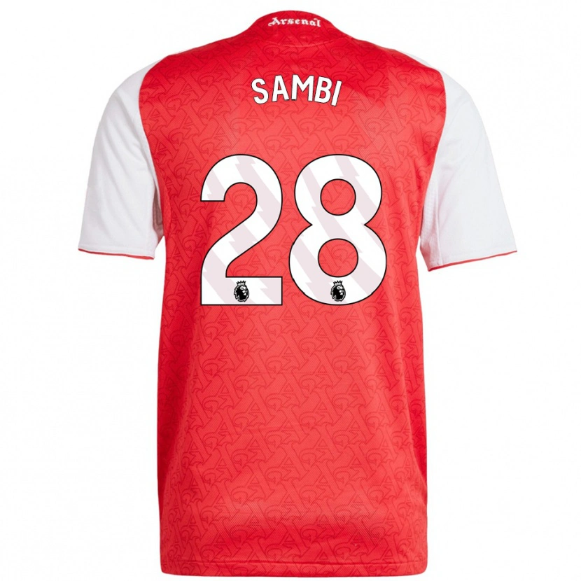 Danxenレディースサンビ・ロコンガ#28レッド ホワイトホームシャツ2025/26ジャージーユニフォーム