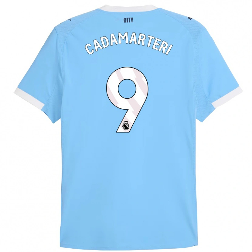 DanxenレディースCaelan Cadamarteri#9スカイブルー ホワイトホームシャツ2025/26ジャージーユニフォーム