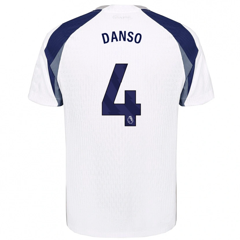 Danxenレディースケヴィン・ダンソ #4ホワイト ネイビーホームシャツ2025/26ジャージーユニフォーム