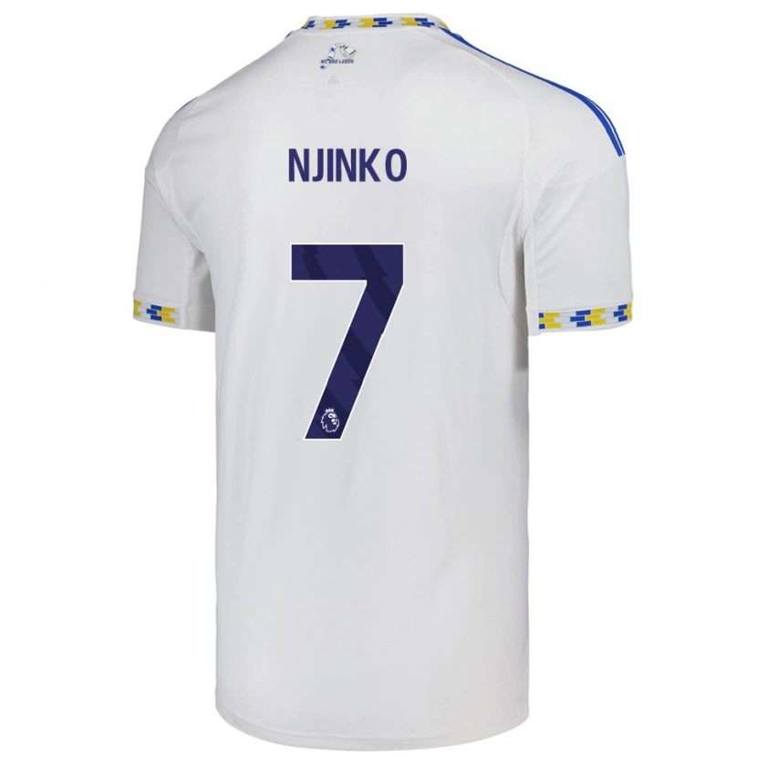 DanxenレディースCarrick Njinko#7ホワイト ブルーホームシャツ2025/26ジャージーユニフォーム