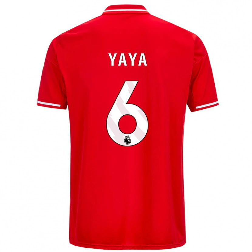 DanxenレディースCherif Yaya#6レッド ホワイトホームシャツ2025/26ジャージーユニフォーム