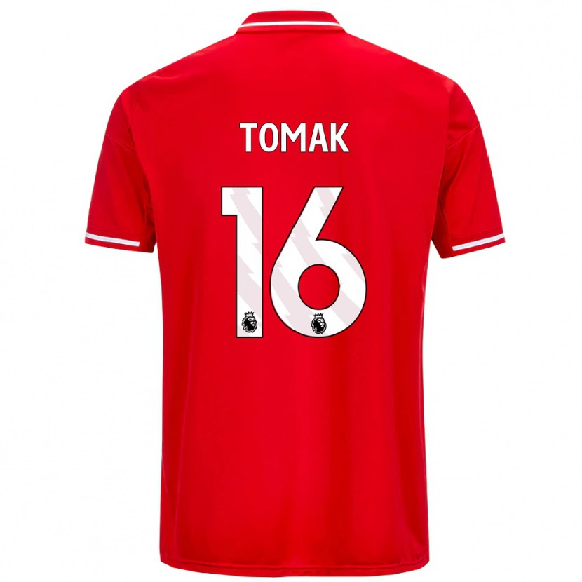 DanxenレディースJaxon Tomak#16レッド ホワイトホームシャツ2025/26ジャージーユニフォーム