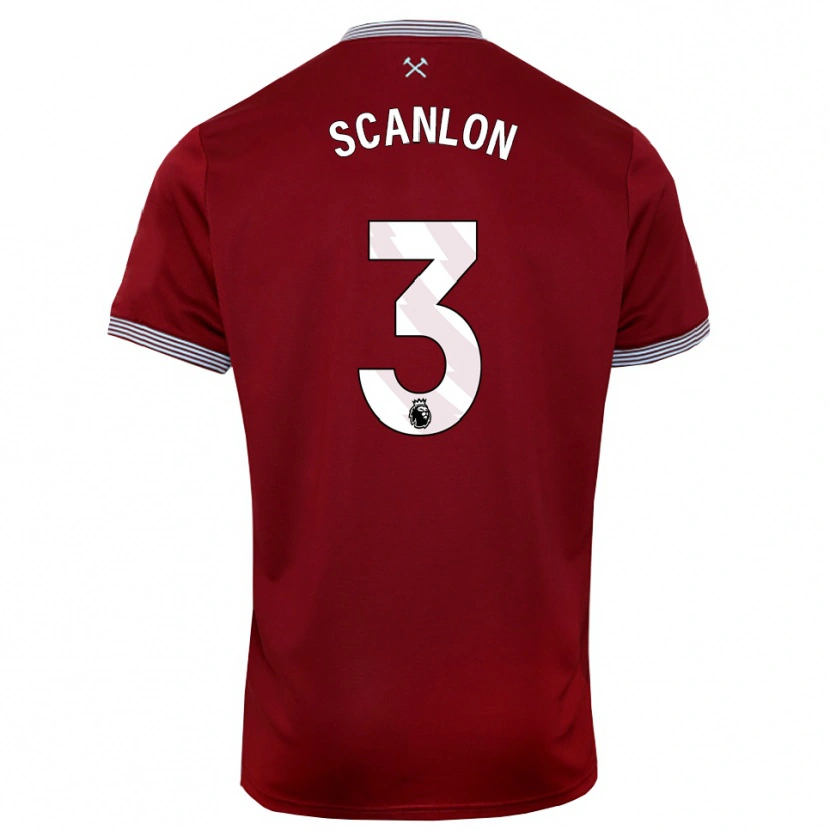 DanxenレディースJoe Scanlon#3バーガンディ ホワイトホームシャツ2025/26ジャージーユニフォーム