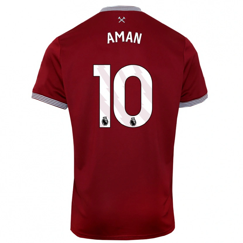DanxenレディースAbdulkareem Aman#10バーガンディ ホワイトホームシャツ2025/26ジャージーユニフォーム