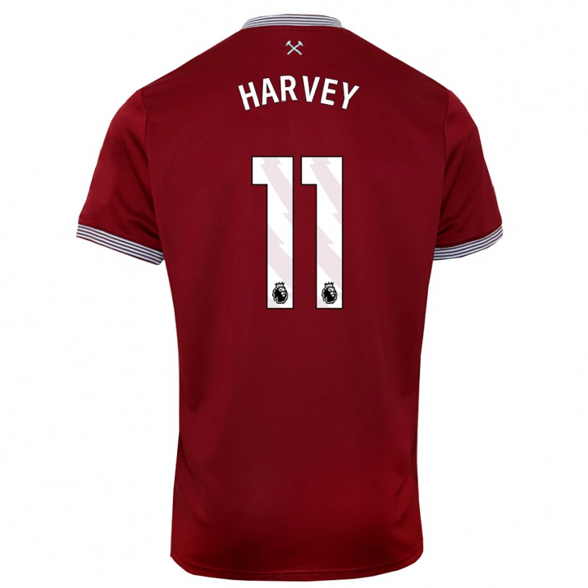 DanxenレディースRos Harvey#11バーガンディ ホワイトホームシャツ2025/26ジャージーユニフォーム