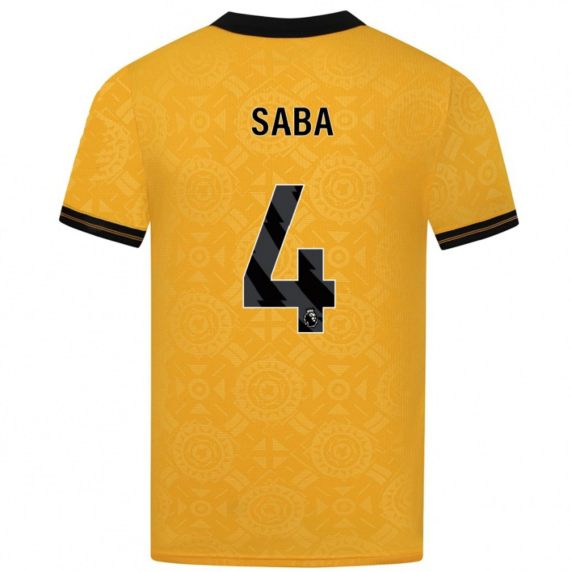 DanxenレディースElliot Saba#4イエロー ブラックホームシャツ2025/26ジャージーユニフォーム