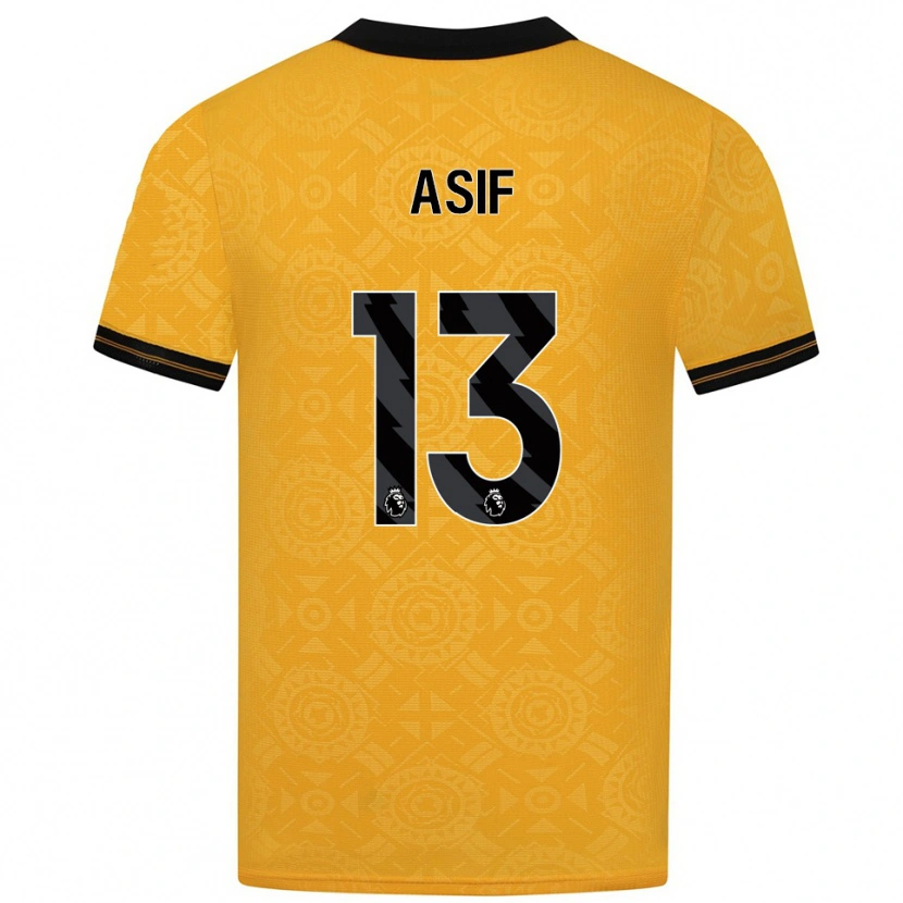 DanxenレディースDaston Asif#13イエロー ブラックホームシャツ2025/26ジャージーユニフォーム
