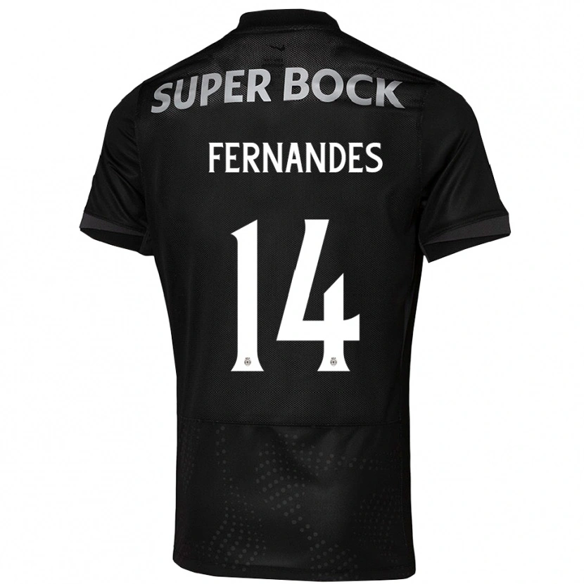 DanxenレディースSantiago Fernandes#14ブラック ホワイトアウェイシャツ2025/26ジャージーユニフォーム