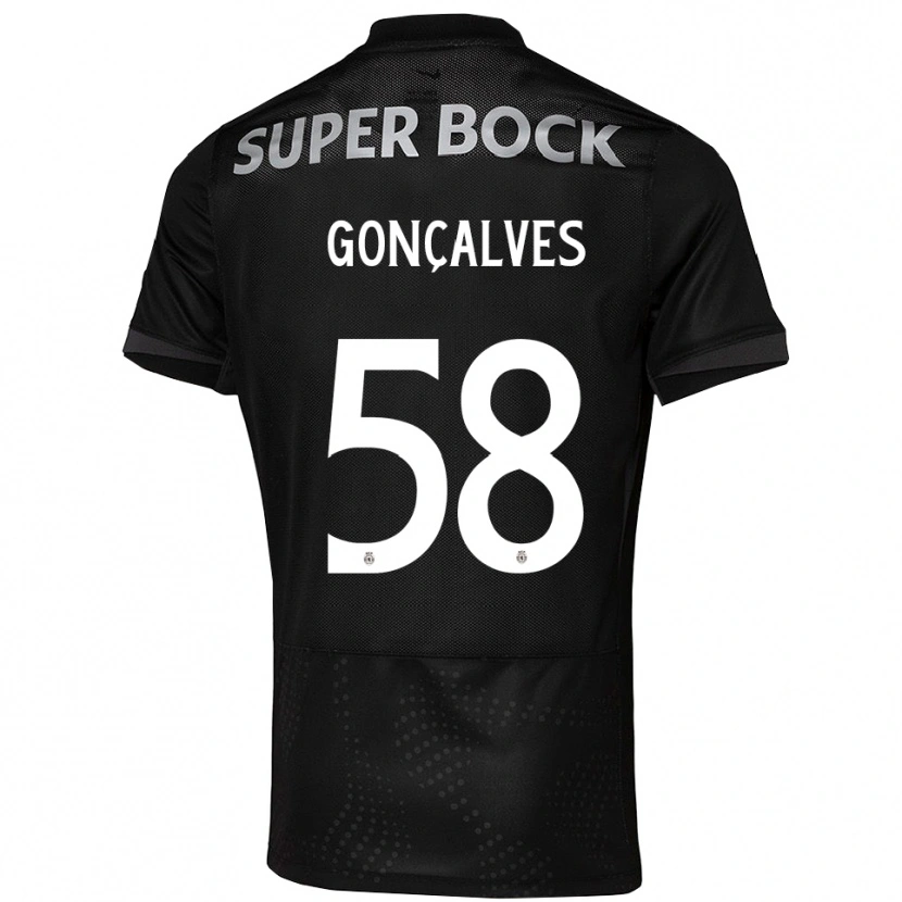 DanxenレディースFlávio Gonçalves#58ブラック ホワイトアウェイシャツ2025/26ジャージーユニフォーム