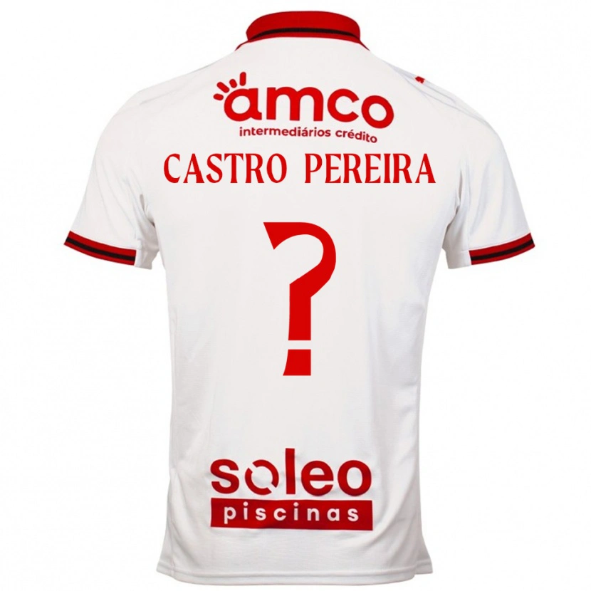 DanxenレディースRodrigo Castro Pereira#0ホワイト レッドアウェイシャツ2025/26ジャージーユニフォーム