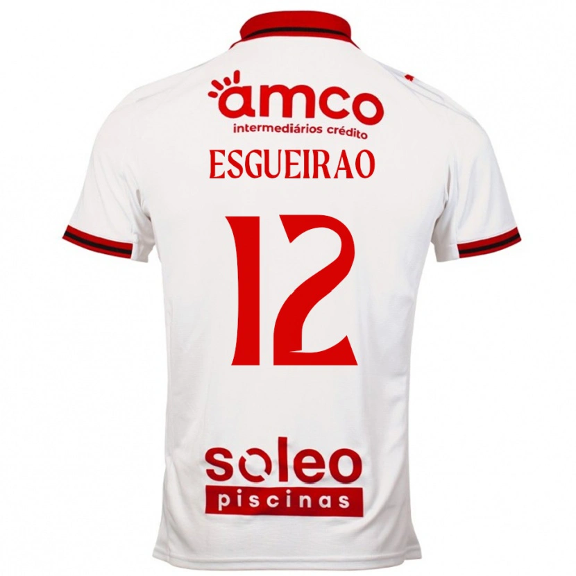 DanxenレディースÍris Esgueirão#12ホワイト レッドアウェイシャツ2025/26ジャージーユニフォーム