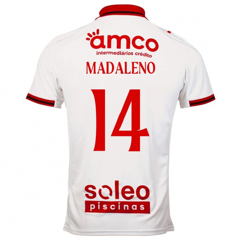 DanxenレディースDiogo Madaleno#14ホワイト レッドアウェイシャツ2025/26ジャージーユニフォーム