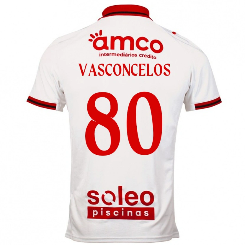 DanxenレディースVasconcelos#80ホワイト レッドアウェイシャツ2025/26ジャージーユニフォーム
