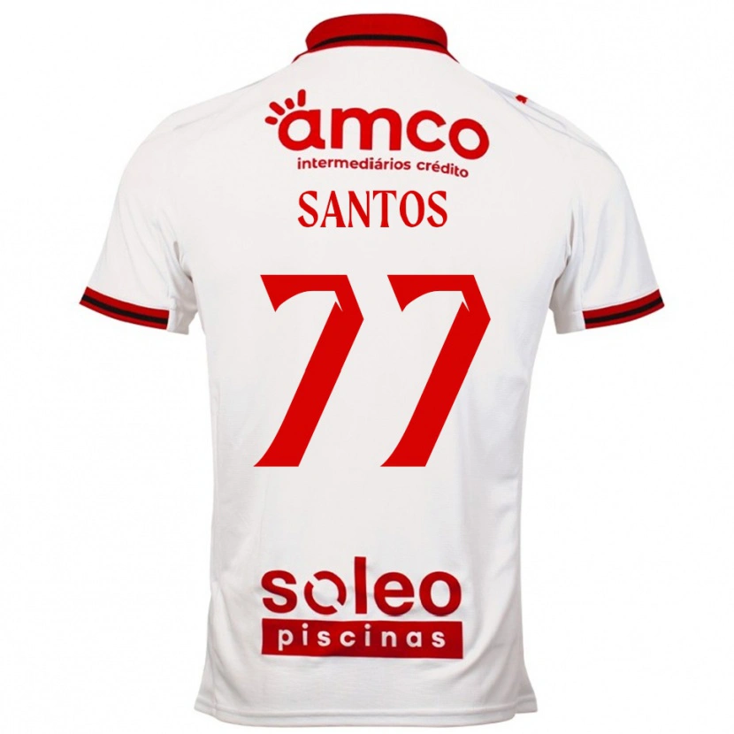 DanxenレディースEdu Santos#77ホワイト レッドアウェイシャツ2025/26ジャージーユニフォーム
