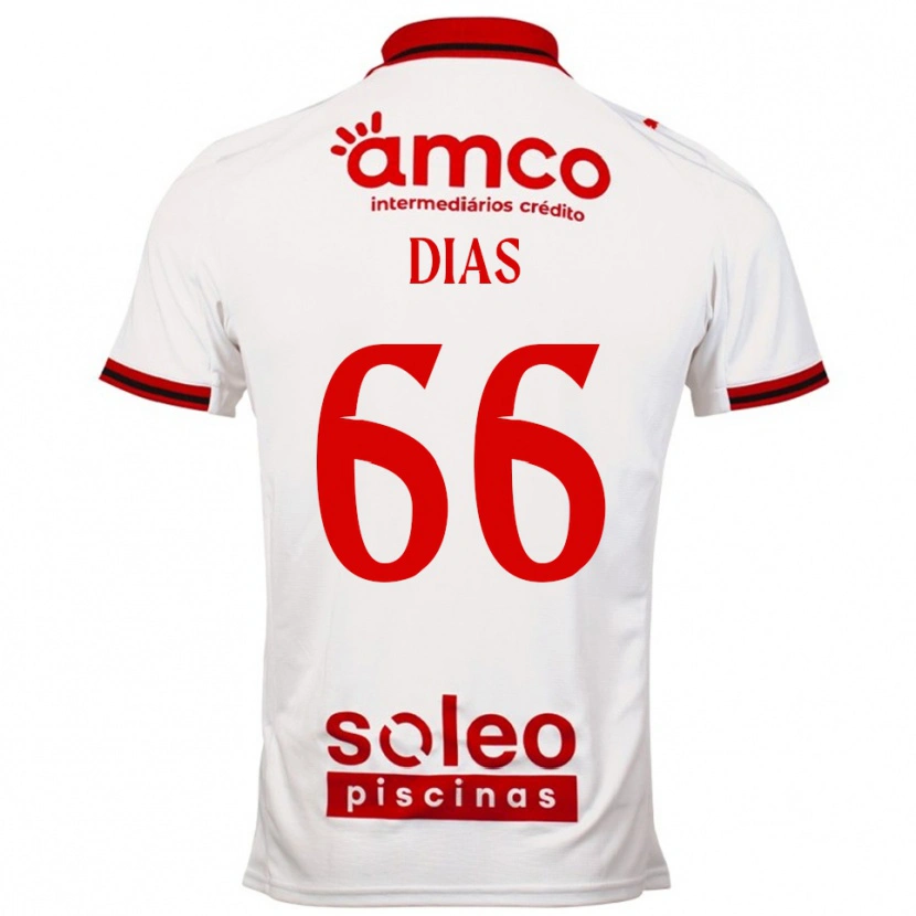 DanxenレディースGonçalo Dias#66ホワイト レッドアウェイシャツ2025/26ジャージーユニフォーム