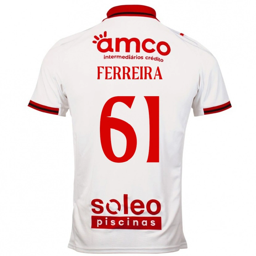 DanxenレディースTiago Ferreira#61ホワイト レッドアウェイシャツ2025/26ジャージーユニフォーム