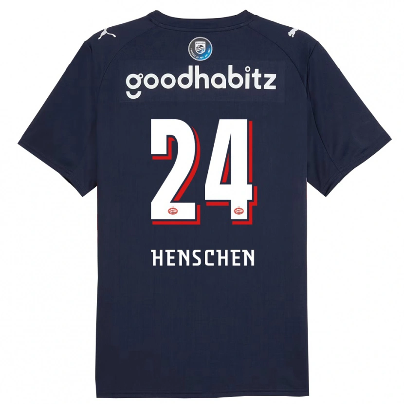 DanxenレディースEmmeke Henschen#24ネイビー ホワイトアウェイシャツ2025/26ジャージーユニフォーム
