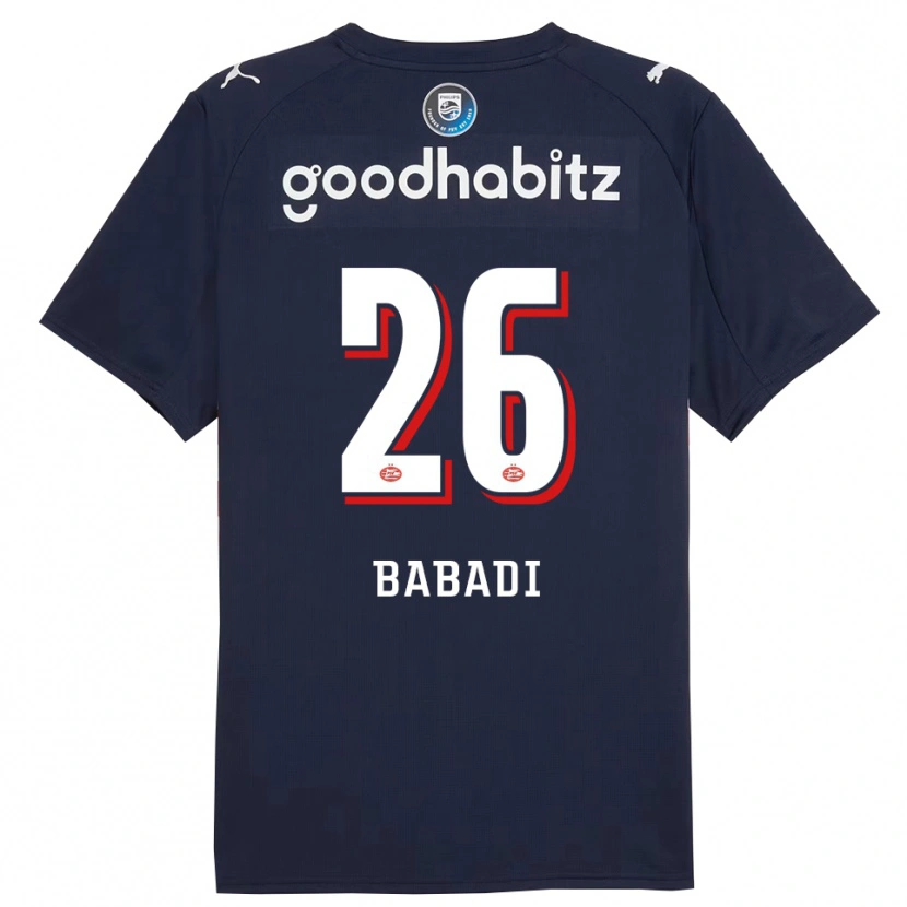 Danxenレディースアイザック・ババディ#26ネイビー ホワイトアウェイシャツ2025/26ジャージーユニフォーム