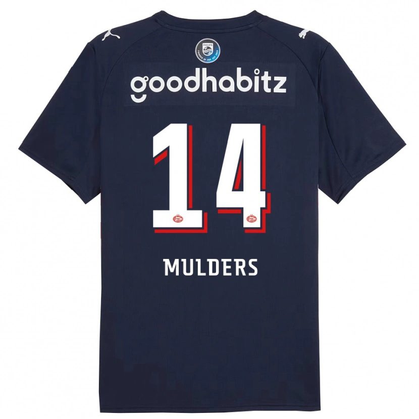 DanxenレディースBoet Mulders#14ネイビー ホワイトアウェイシャツ2025/26ジャージーユニフォーム
