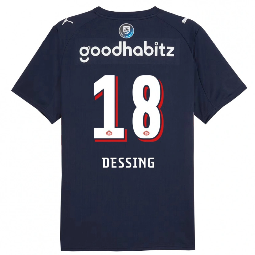 DanxenレディースShanique Dessing#18ネイビー ホワイトアウェイシャツ2025/26ジャージーユニフォーム