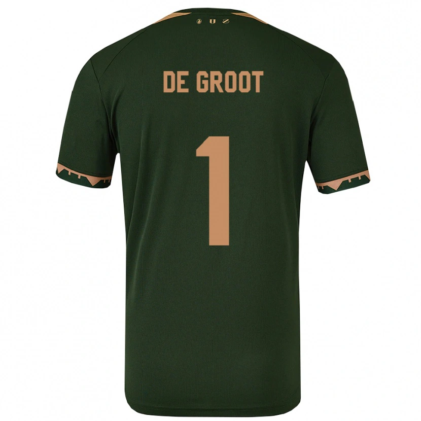 DanxenレディースJasmijn De Groot#1グリーン ゴールドアウェイシャツ2025/26ジャージーユニフォーム