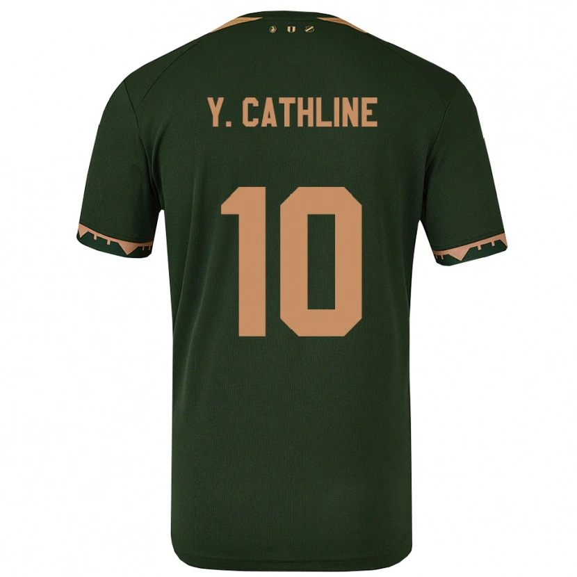DanxenレディースYoann Cathline#10グリーン ゴールドアウェイシャツ2025/26ジャージーユニフォーム