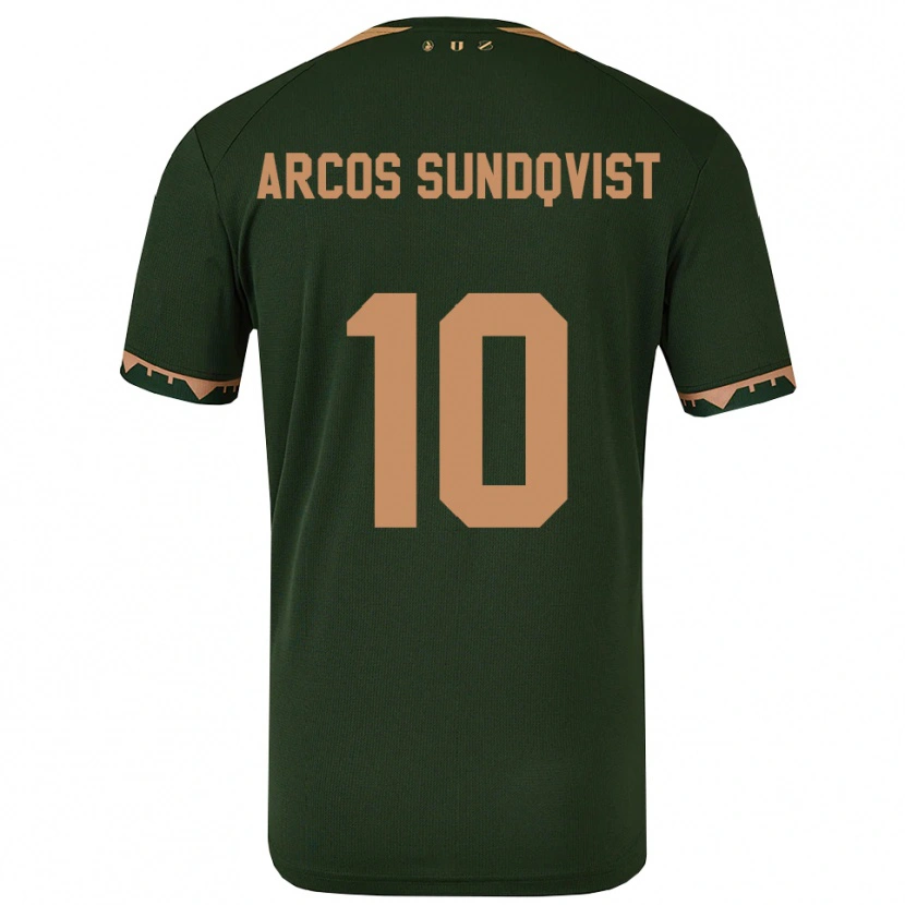 DanxenレディースGustav Arcos Sundqvist#10グリーン ゴールドアウェイシャツ2025/26ジャージーユニフォーム