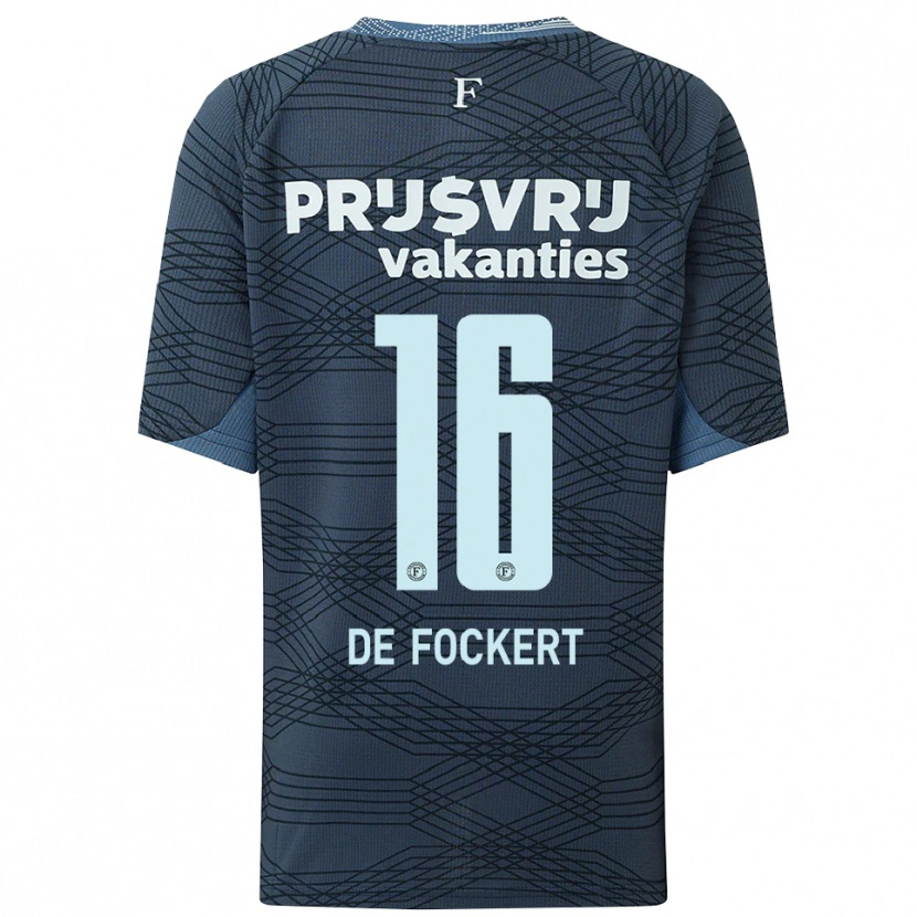 Danxenレディースマールテン・デ・フォッケルト#16ブラック グレーアウェイシャツ2025/26ジャージーユニフォーム