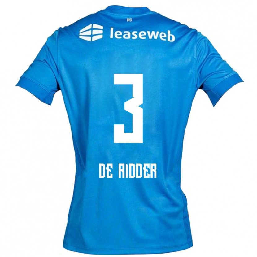 DanxenレディースDjoeke De Ridder#3ブルー ホワイトアウェイシャツ2025/26ジャージーユニフォーム
