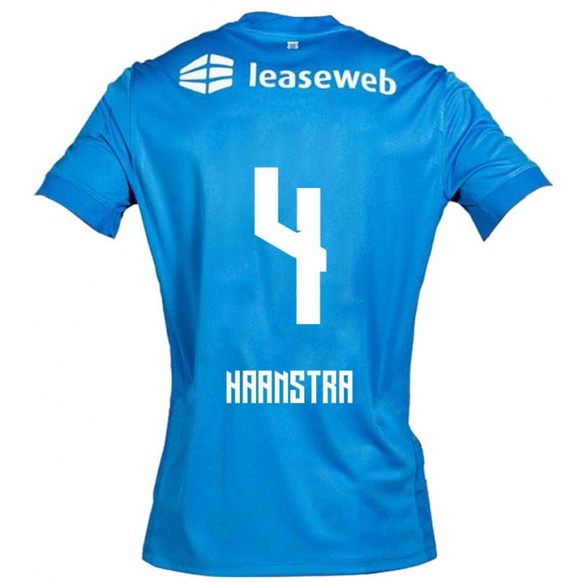 DanxenレディースJeen Haanstra#4ブルー ホワイトアウェイシャツ2025/26ジャージーユニフォーム