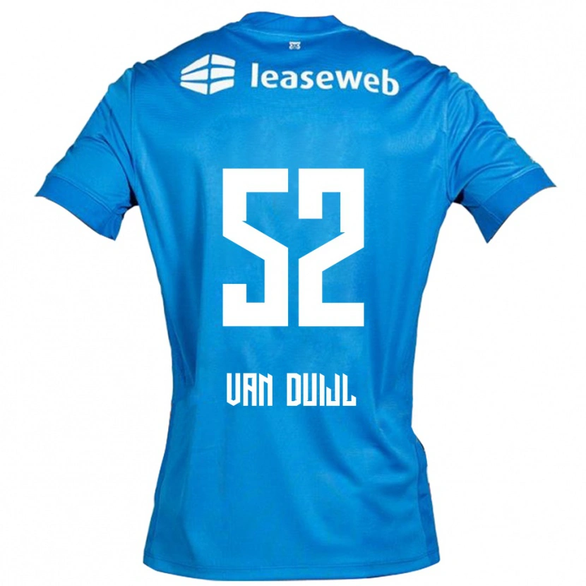 DanxenレディースBilly Van Duijl#52ブルー ホワイトアウェイシャツ2025/26ジャージーユニフォーム