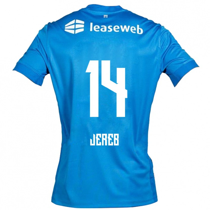 DanxenレディースDavid Jereb#14ブルー ホワイトアウェイシャツ2025/26ジャージーユニフォーム