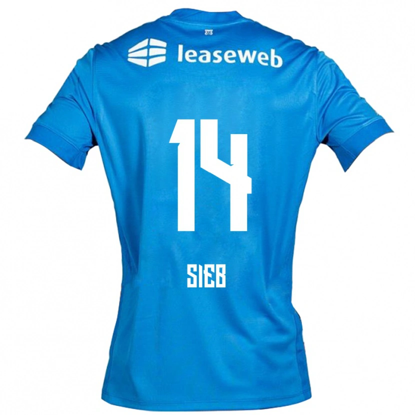 DanxenレディースSieb Jongens#14ブルー ホワイトアウェイシャツ2025/26ジャージーユニフォーム