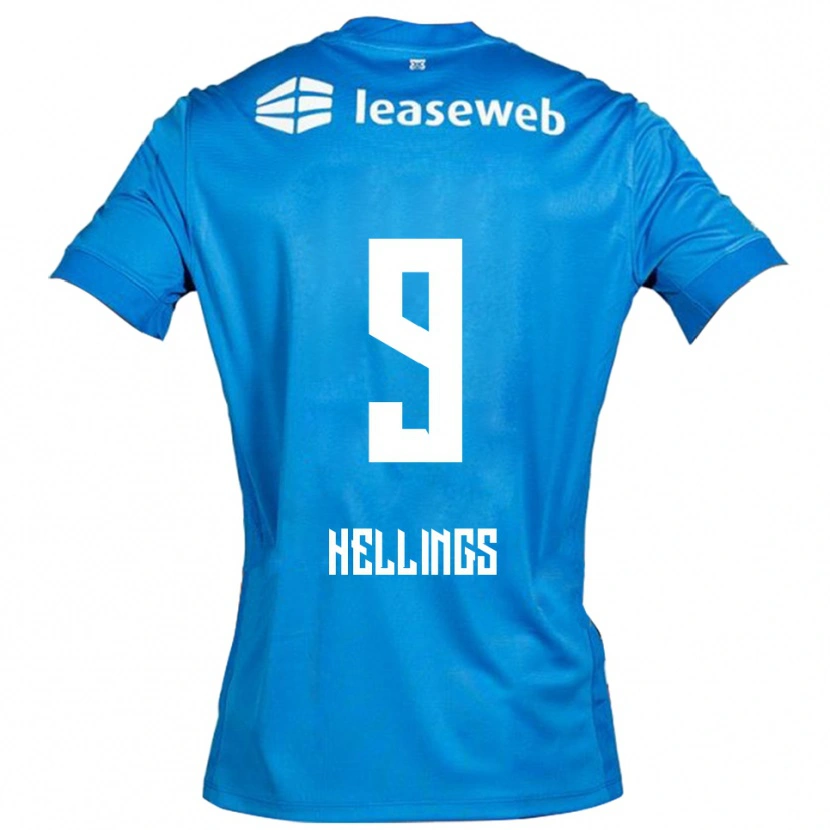 DanxenレディースChavarello Hellings#9ブルー ホワイトアウェイシャツ2025/26ジャージーユニフォーム
