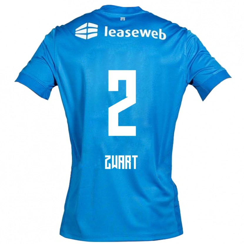 DanxenレディースJesper Zwart#2ブルー ホワイトアウェイシャツ2025/26ジャージーユニフォーム