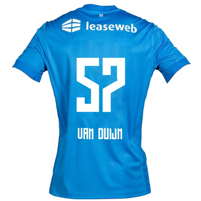 DanxenレディースSem Van Duijn#57ブルー ホワイトアウェイシャツ2025/26ジャージーユニフォーム