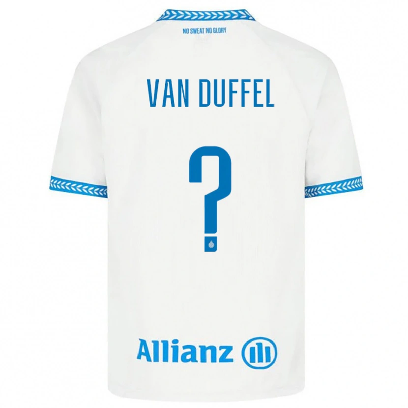 DanxenレディースCéderick Van Duffel#0ブルー ホワイトアウェイシャツ2025/26ジャージーユニフォーム