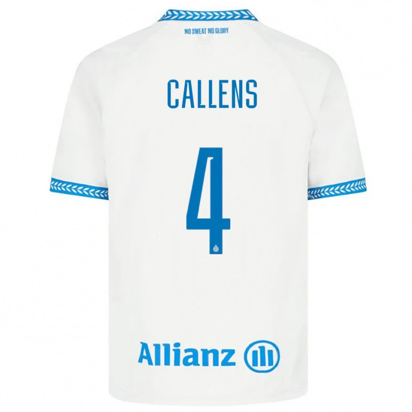 DanxenレディースEmiel Callens#4ブルー ホワイトアウェイシャツ2025/26ジャージーユニフォーム