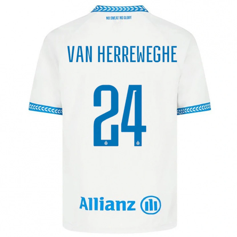 DanxenレディースFebe Van Herreweghe#24ブルー ホワイトアウェイシャツ2025/26ジャージーユニフォーム