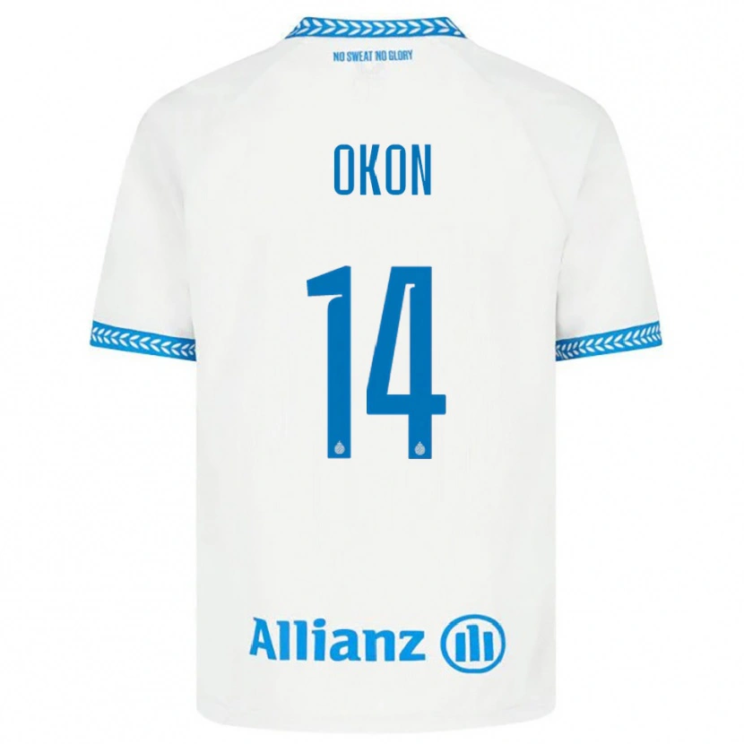 DanxenレディースGianluca Okon#14ブルー ホワイトアウェイシャツ2025/26ジャージーユニフォーム