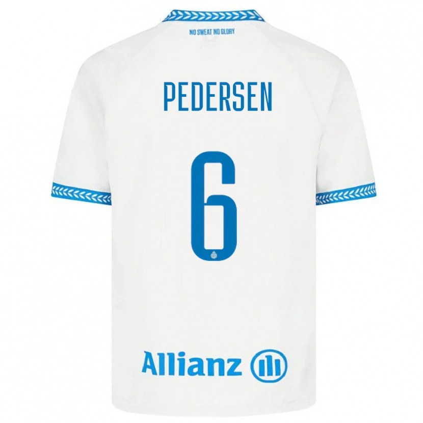 DanxenレディースLara Pedersen#6ブルー ホワイトアウェイシャツ2025/26ジャージーユニフォーム