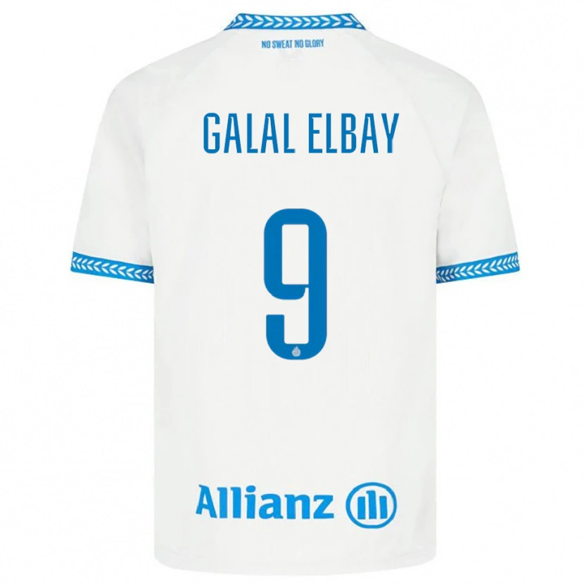 DanxenレディースMohamed Galal Elbay#9ブルー ホワイトアウェイシャツ2025/26ジャージーユニフォーム