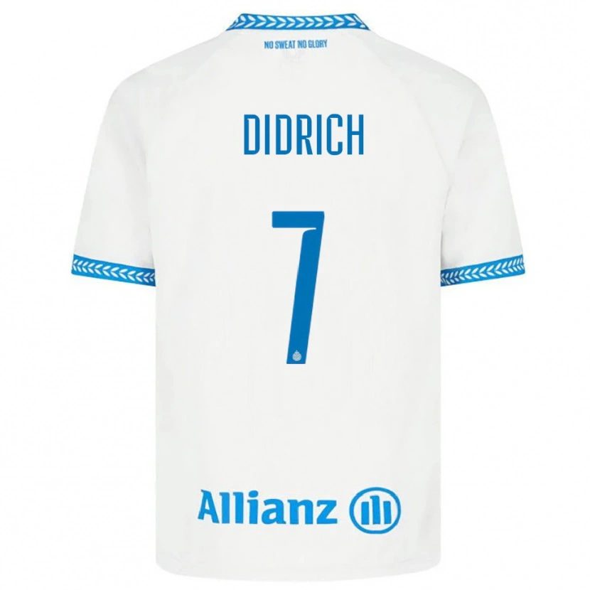 DanxenレディースBrian Didrich#7ブルー ホワイトアウェイシャツ2025/26ジャージーユニフォーム