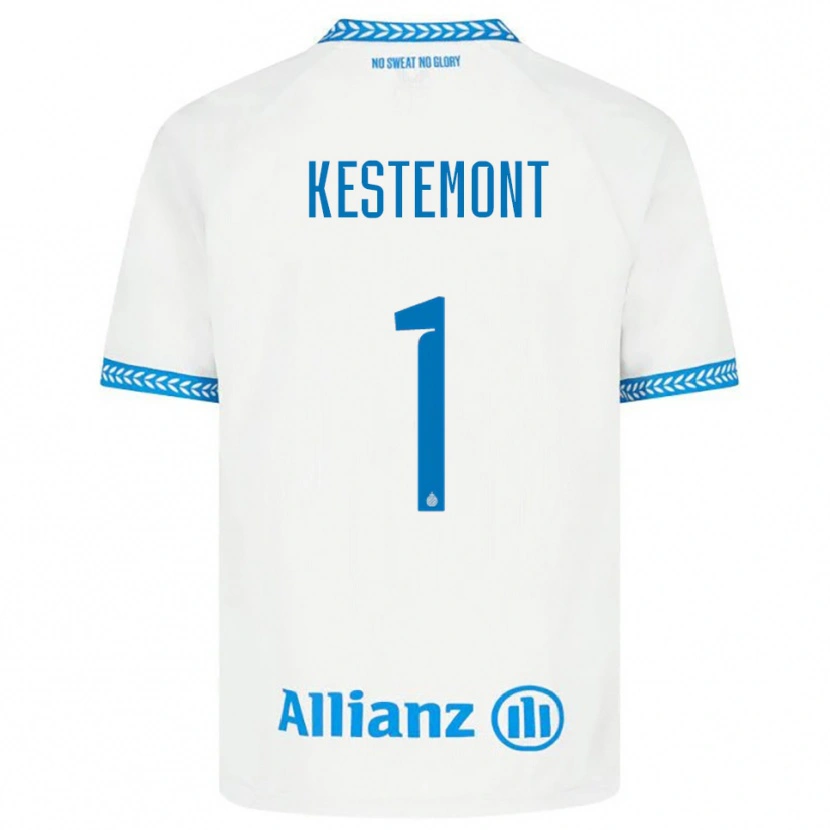 DanxenレディースThibeau Kestemont#1ブルー ホワイトアウェイシャツ2025/26ジャージーユニフォーム