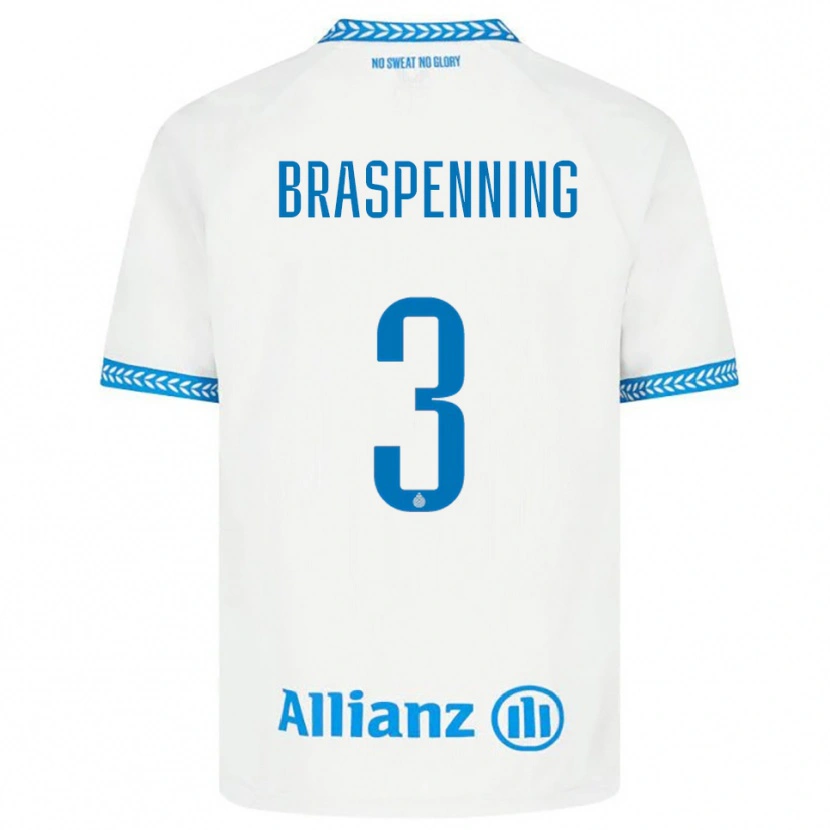 DanxenレディースDaan Braspenning#3ブルー ホワイトアウェイシャツ2025/26ジャージーユニフォーム