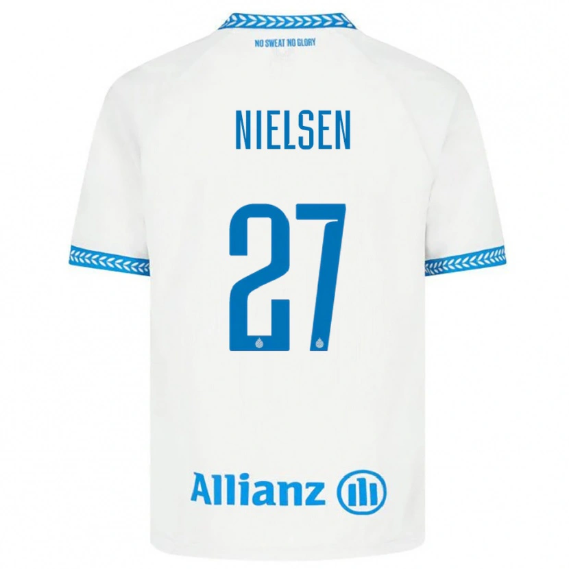 Danxenレディースカスパー・ニールセン#27ブルー ホワイトアウェイシャツ2025/26ジャージーユニフォーム