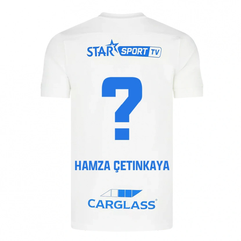 DanxenレディースAyaz Hamza Çetinkaya#0ホワイト ブルーアウェイシャツ2025/26ジャージーユニフォーム